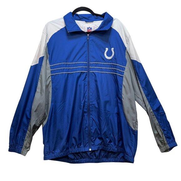 NFL Mens Colts Windbreaker Jacket XL Blue & GrayNylon Polyester - Picture 1 of 11